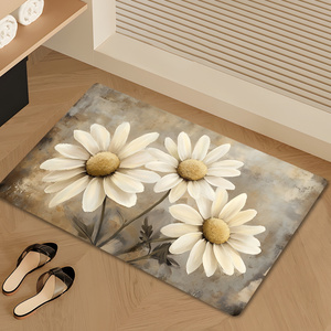 Alfombra de Baño de Diatomita - Elegante Diseño de Tres Margaritas Blancas, Antideslizante, de Secado Rápido Adecuado para Entrada, Baño - Product Image 5