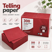 Serviettes de cocktail rouges 2 plis, serviettes en papier colorées jetables, douces et absorbantes, pour mariage, fête, restaurant