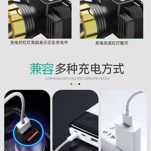 ไฟหน้าแบบ LED ชาร์จไฟได้ 2000 มิลลิแอมป์กันน้ำหมุนได้ความสว่างสูงเซ็นเซอร์ตรวจจับความเคลื่อนไหวสำหรับตกปลากลางแจ้ง - Product Image 2