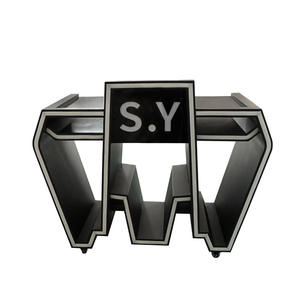 Support de <span class=keywords><strong>stand</strong></span> de façade de <span class=keywords><strong>DJ</strong></span> en acrylique avec table de bar mobile à lumière LED RVB pour les boîtes de nuit et les fêtes - Product Image 5