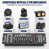 Équipement d'éclairage de scène portable professionnel, contrôleur DMX512 192 canaux, console de sortie 8A, portée de 20 m, charge maximale de 15 W, 1 an