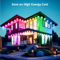 Luces LED RGBIC Inteligentes de Alto Brillo, Resistentes al Agua IP68, para Decoración de Aleros y Pantallas de Matriz de Puntos en Exteriores