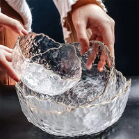 Vente en gros Bol à fruits en verre à rebord doré Bol à bonbons créatif pour la maison Bol à fruits