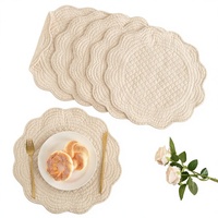 Lot de 6 sets de table matelassés écologiques de 15 pouces – Épais, garnissage 100 % coton microfibre, résistant à la chaleur, durable, pour restaurants et fêtes
