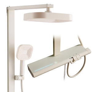 Sistema de ducha de baño moderno, grifo de ducha de <span class=keywords><strong>3</strong></span> funciones blanco, juegos de ducha de <span class=keywords><strong>piano</strong></span> termostático digital de latón - Product Image 1