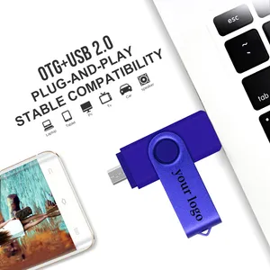 Stik Memori Micro USB, 8GB 64GB 32GB 16GB Stik Memori Logam USB 2.0 Flash Drive Cle U Disk OTG Pen Drive untuk Android SmartPhone/PC