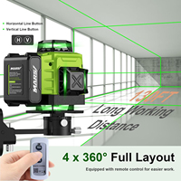 Kit de niveau laser vert industriel OEM 16 lignes - 4x360 4D auto-nivelant avec base rotative pour construction, précision 1mm/7m