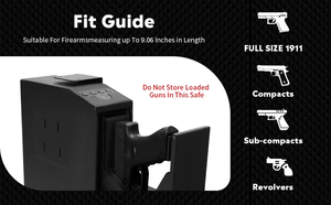 Hộp đựng súng an toàn với hệ thống nhận dạng vân tay sinh trắc học, dùng cho bàn đầu giường, bàn làm việc, cạnh giường ngủ, xe tải - Hộp đựng súng an toàn có đèn âm tường, cửa trượt tự động - Product Image 5