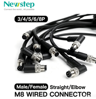 Conector Circular Impermeable M8 6Popen P IP67, Conector de Sensor Blindado Macho y Hembra para Equipos de Automatización Industrial