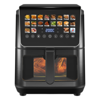 Friteuse à air numérique professionnelle 9L, en acier inoxydable, intelligente, à air chaud rapide, pour cuisine domestique, de fabrication industrielle