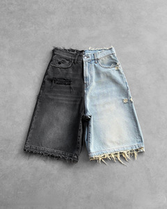 Shorts en jean baggy pour hommes, coupe large, style Y2K Hip Hop, longs, style grunge, streetwear - Product Image 5