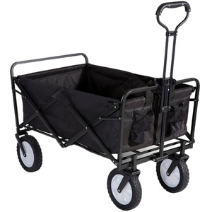 Chariot de jardin pliable 100x50x57-102cm à quatre roues en tissu Oxford, chariot de courses extérieur pliable, chariot de camping - Product Image 4