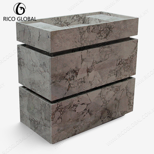 Mueble de Baño de Mármol Personalizado, Moderno, Independiente, con Cajón, para Proyectos de Hoteles y Villas - Product Image 3