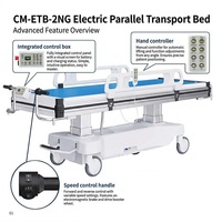 Chariot de transport médical pour patients VU Hospital avec barrières de sécurité pour utilisation en urgence