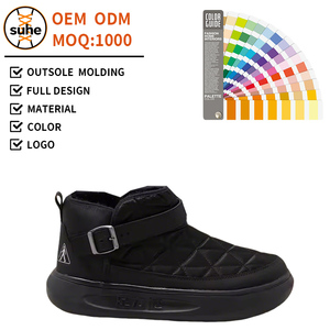 Stivali da Neve da <span class=keywords><strong>Uomo</strong></span> Invernali Foderati in Peluche Ispessiti Traspiranti Punta Tonda Suola Morbida Non Affaticante <span class=keywords><strong>con</strong></span> Suola Intermedia e Esterna in EVA - Product Image 1