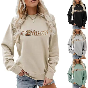 Sudadera Chic y Cálida con Estampado de Vaca y Letras para Mujer - Tejido Cómodo y Duradero, No Transparente y Fácil de Cuidar para la Moda de Otoño/Invierno - Product Image 1