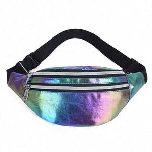 Riñonera Deportiva para Mujer con Logotipo Personalizado, Brillante, Holográfica, Impermeable, de Cuero PU, con Cierre de Cremallera, para Teléfono, con Interior - Product Image 3