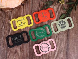 Anpassbare kleine große Hunde ausweis marke Wasserdichtes Silikon NFC-Spitze verziert Tierart Modisches personal isiertes Haustier-Luft halsband - Product Image 2