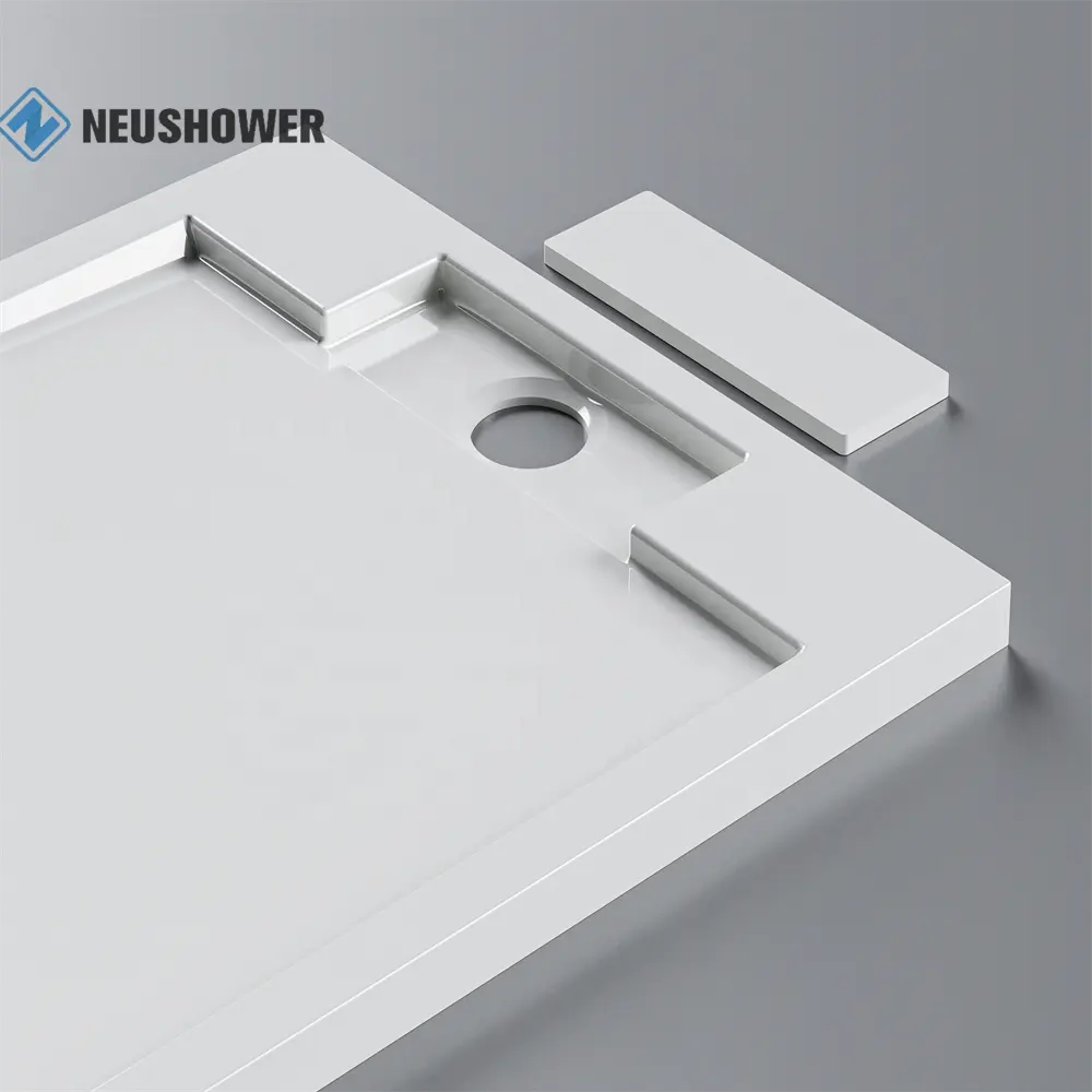 Taş duş tabanı banyo duş teknesi katı yüzey duş Pan kaymaz reçine avrupa CE grafik tasarım Modern stil katı