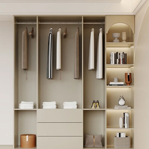 Armoire de chambre à coucher moderne et minimaliste en <span class=keywords><strong>PVC</strong></span> <span class=keywords><strong>blanc</strong></span> avec meuble de style coiffeuse pour la maison ou l'hôtel - Product Image 4