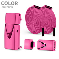Clip pointu en métal coloré paresseux sans cravate 8MM lacet plat élastique lacet plat en nylon