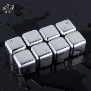 Pierres à whisky réutilisables en acier inoxydable 304 de qualité alimentaire, carrées, argentées, avec pince à glace, écologiques, vente en gros usine - Product Image 5