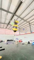 Modèle d'abeille bionique gonflable télécommandé pour l'intérieur avec souffleur d'air, noir/jaune, pour événements et spectacles en centre commercial