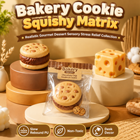 Nouveauté 2026 : Jouet Squishy Réaliste Biscuit aux Pépites de Chocolat, à Remontée Lente, en TPR, Biscuit Sandwich à Presser, Anti-Stress et Fidget Toy