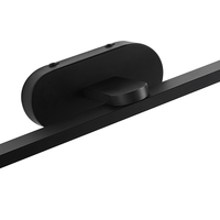 Lampu Dinding LED Modern Hitam Berbentuk Persegi Panjang dengan Bodi Aluminium, Kontrol Sentuh, Dapat Diredupkan, Cahaya Putih Hangat 3500K untuk Ruang Tamu.