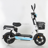 Vélo électrique Leshuai Little Prince à 3 vitesses, cadre en acier, roues de 14 pouces, moteur à moyeu arrière, freins à disque, batterie au plomb-acide, autonomie de 60 km