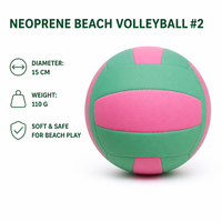 Ballon de volley-ball de plage en néoprène taille 2, toucher doux, gonflable, imperméable, antidérapant, pour entraînement et jeux en extérieur