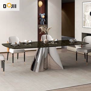 <span class=keywords><strong>Alta</strong></span> capacidad de carga Precio de fábrica Tablero de cocina de mármol Muebles tapizados Home Deco Metal Negro Brillo <span class=keywords><strong>Mesa</strong></span> de comedor - Product Image 2