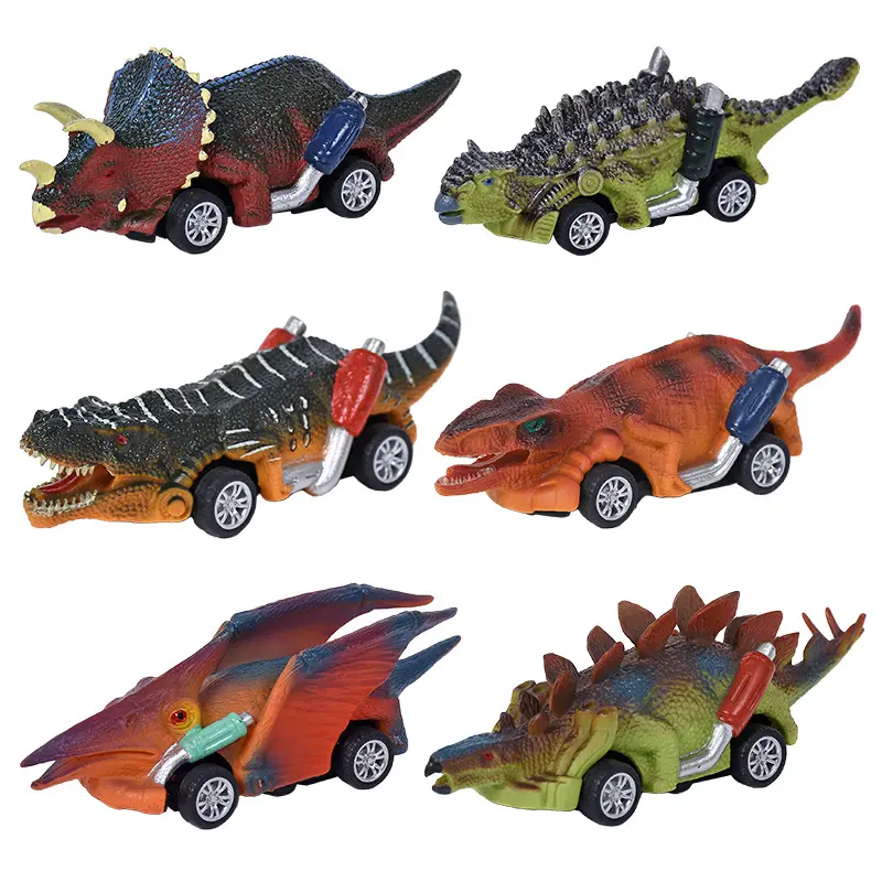 ノベルティキッズミニ恐竜モデルプルバック車のおもちゃリアルなディノリターンフォース車両プロモーションプラスチック慣性おもちゃの車