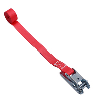 Sangle de fixation de cargaison professionnelle pour transport industriel, sans fin, 1 pouce, rouge, avec boucle à cliquet en zinc personnalisée, en polyester