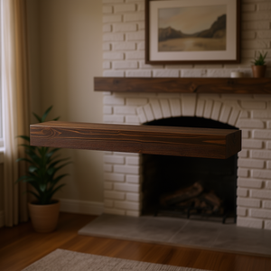 ชั้นวางของติดผนังแบบลอยตัวสำหรับเตาผิงไม้สไตล์รัสติกโมเดิร์น ขนาด 48 นิ้ว สีน้ำตาล รุ่น D0100HAD2Z7 จาก DB Wholesale - Product Image 2