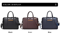 Sac d'affaires pour homme en PU imperméable avec fermeture éclair, grande capacité, multifonctionnel, sac pour ordinateur portable, sac de transport