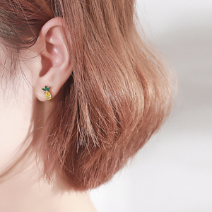 <span class=keywords><strong>Mini</strong></span> gioielli da spiaggia estivi da donna carini <span class=keywords><strong>orecchini</strong></span> a bottone con ananas in <span class=keywords><strong>argento</strong></span> Sterling 925 - Product Image 6