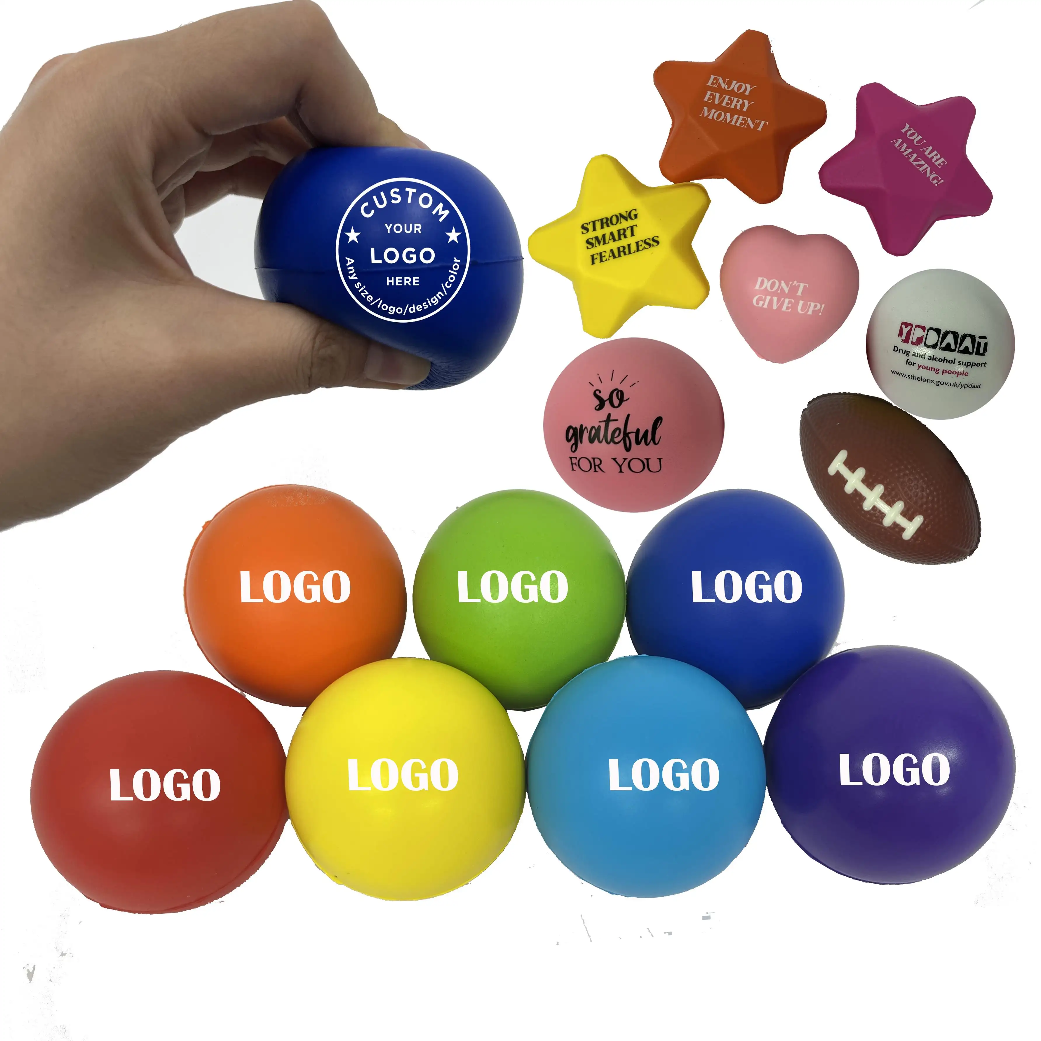 Promotion Squeeze Pu Spielzeug Anti-Stress-Form Stress ball mit Logo für Kinder Schaum Soft Relief Stress Ball Custom angepasst