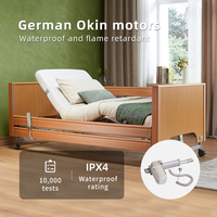 Lit médical portable en bois avec main courante pour personnes âgées, pour les soins à domicile et l'hôpital, pour les patients et les établissements de soins aux personnes âgées