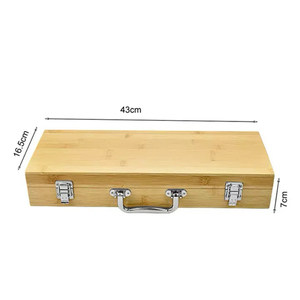 Ensemble de <span class=keywords><strong>barbecue</strong></span> en bambou 5 pièces avec boîte de rangement pour le camping en plein air - Vente chaude - Product Image 6