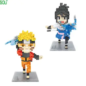 Brinquedos de plástico Pequenas partículas de blocos de construção de mini Figura Naruto