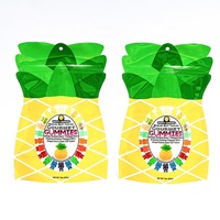 Emballage alimentaire mignon en forme d'ananas sac d'emballage en plastique à fermeture éclair pour bonbons et chocolat