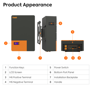 PowMr Powerwall <b>Battery</b> 51.2V 100AH 200AH LCD Screen and BMS Communication Function for Solar <b>Battery</b> POW-100AH-12.8V LiFePO4 Ba - Product Image 2