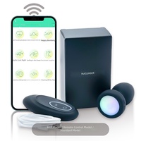 Vibrateur anal en silicone pour femmes avec application et télécommande, 100% étanche, LED arc-en-ciel, 3 vitesses, 10 modes