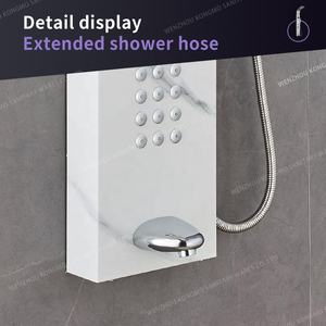 Paroi de douche confortable en acier inoxydable à 5 sorties avec jet doux, finition murale, pluie pour usage domestique et hôtelier - Product Image 3