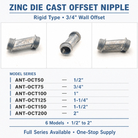 Raccord de déviation rigide fileté en zinc moulé sous pression pour conduites électriques métalliques, connecteur déviant pour boîtes et coffrets