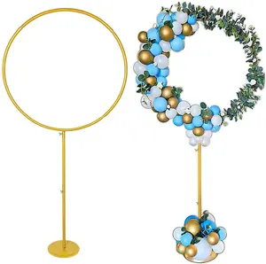 Nieuwe Aankomst Metalen Ronde Ballonstandaard Met Elegant Uitziende Cirkel Ballonboog Frame Voor Huwelijksfeest En Verjaardagsdecoratie