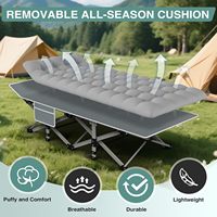 Lit de camping simple moderne en promotion, pliable et portable avec cadre en aluminium/acier pour dormir