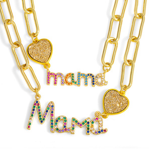 ROXI Regalos para el Día de la Madre, Collar con Colgante de Letra Mama con Circonitas de Colores, Joyería de Regalo para Mamá - Product Image 1