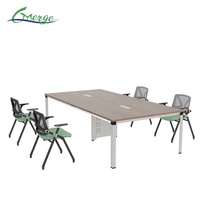 Mobilier de bureau : Ensemble table et chaises de conférence exécutives pour 20 personnes, mobilier commercial moderne en métal pour réunions en immeuble de bureaux